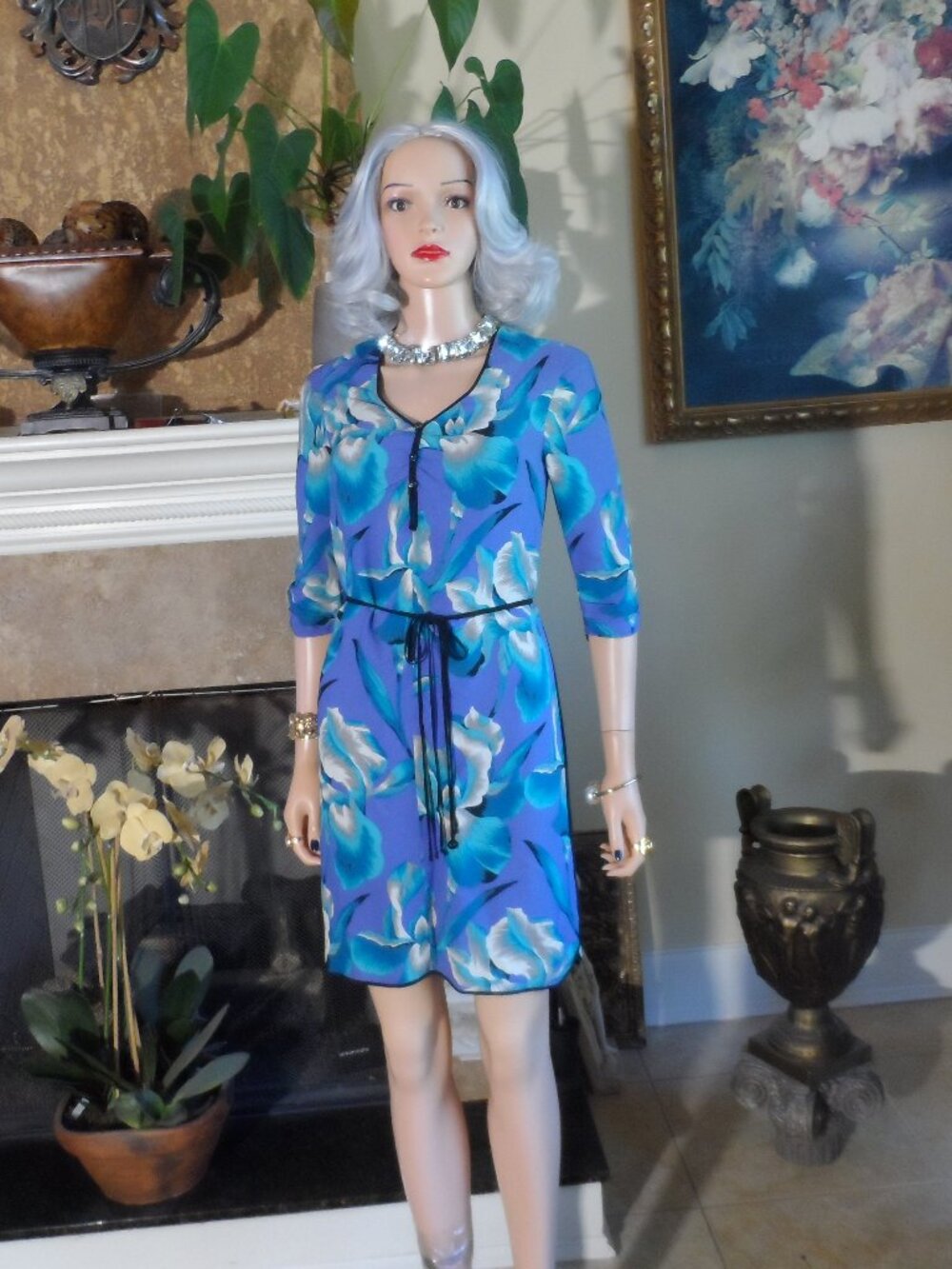 Marc Jacobs Silk Crepe Floral Print Dress Size 6